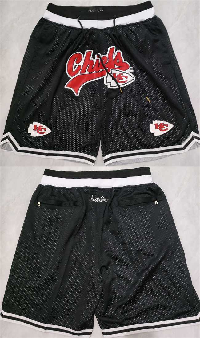 Mens Kansas City Chiefs Black Shorts (Run Small)->nfl just don shorts->NFL Jersey